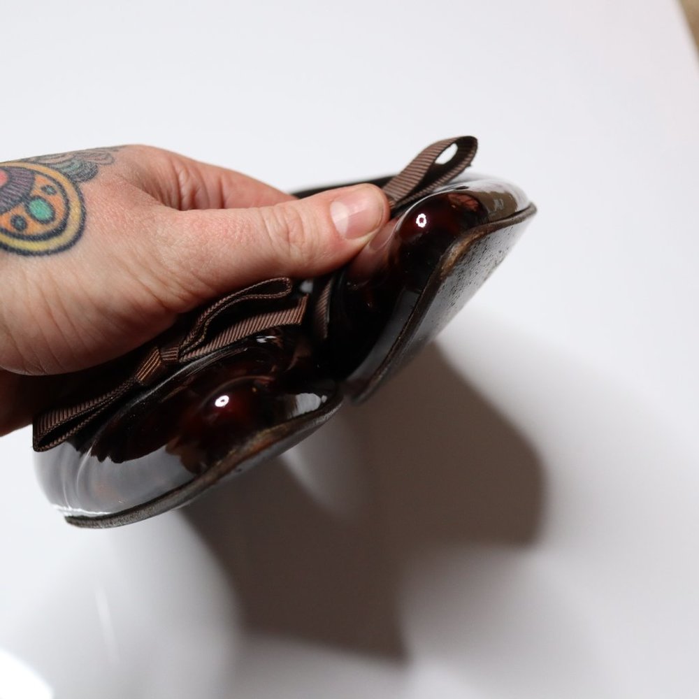 Stuart Weitzman | Pointed Bow Tortoise Flats 7.5m - image 2